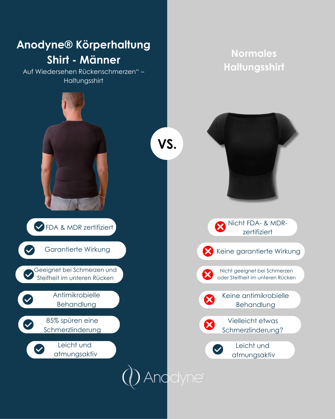 Anodyne® Körperhaltung Shirt - Männer